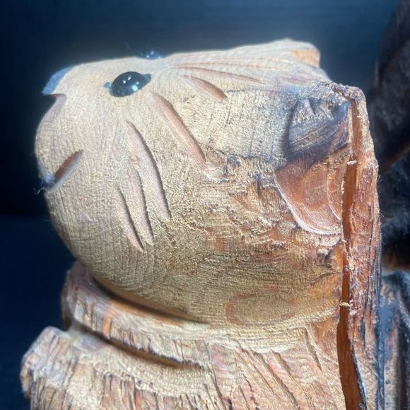 VINTAGE HANDCARVED WOODEN BEAVER FROM COLORADO Approx 10” 4lbs - Picture 14 of 16